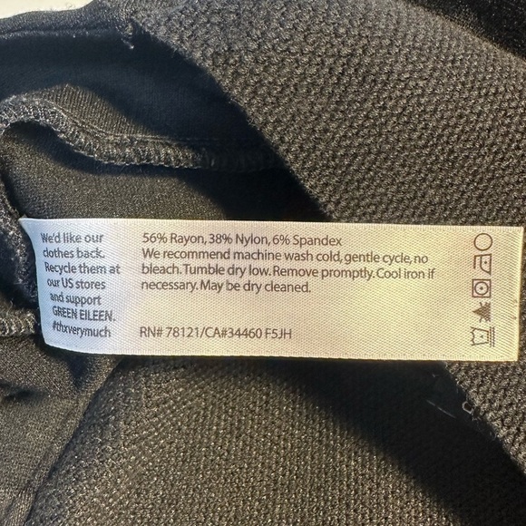 Eileen Fisher Petite Pull On Pants Black Womens Medium MP Stretch Career - Picture 4 of 10